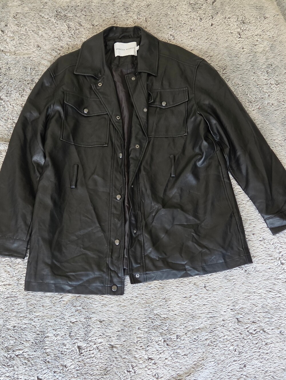 Rebecca Minkoff Faux Leather Jacket Sz Large